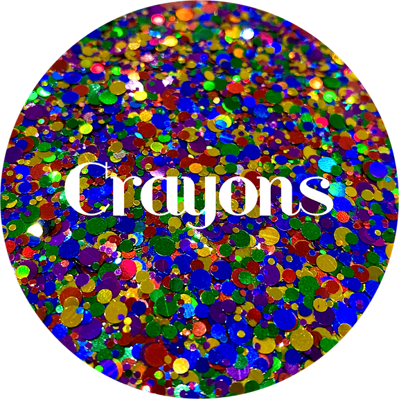 Glitter Heart Co. - High Quality Polyester Glitter - 2oz Bag - Crayons - Rainbow Glitter Dot Mix