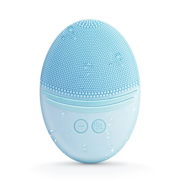 EZBASICS Facial Cleansing Brush, Waterproof Sonic Vibrating Face Brush for Deep Cleansing, Gentle Exfoliating and Massaging, Inductive charging (Blue)