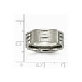 thumbnail image 6 of Grey Titanium Ring Band Wedding Notched 8mm Satin & Polished, 6 of 6