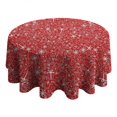 thumbnail image 4 of Red Christmas Gift and Snowflake Pattern Round Tablecloth 60"x60",Wrinkle Wipeable Table Cloth for Kitchen Dining Room Picnic Patio Party, 4 of 6