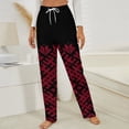 thumbnail image 3 of Red Latvian Lielvarde Belt Motif Winter Female Pants Flannel High Waist Women Pants Lady Warm Straight Leg Plush Trousers, 3 of 7