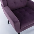 thumbnail image 6 of Accent Chair for Living Room, Mid Century Velvet Upholstered Single Sofa Club Chair with Tight Backrest and Armrest, Ergonomic Leisure Armchair for Indoor Home Bedroom Reading Room, Lavender Purple, 6 of 7