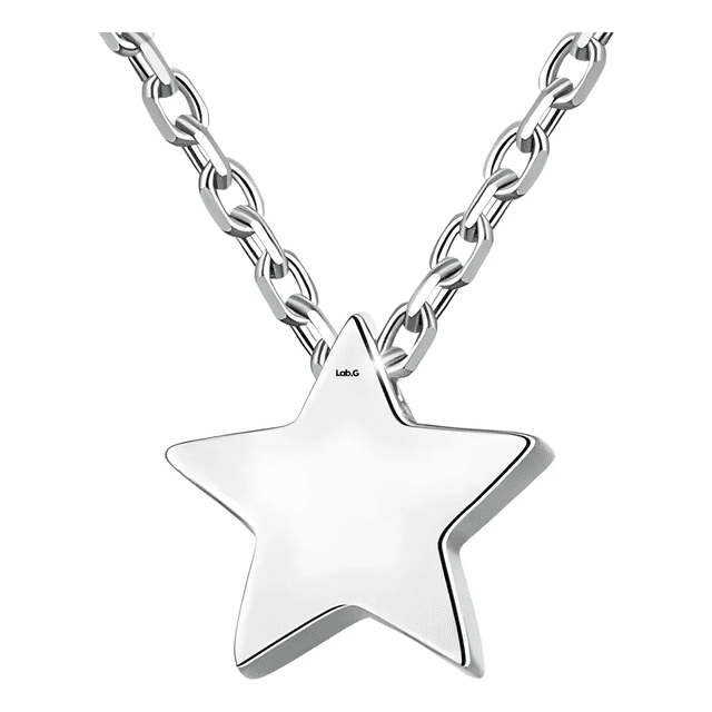 Dije Estrella Collar Acero Plata Inoxidable Mujerminimalista lab.G, Plata