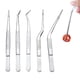 thumbnail image 4 of Pinzas de cocina de acero inoxidable de 5 piezas, juego de pinzas profesionales para chef para un agarre preciso, para cocinar, hornear, enchapado y decorar pasteles., 4 of 8