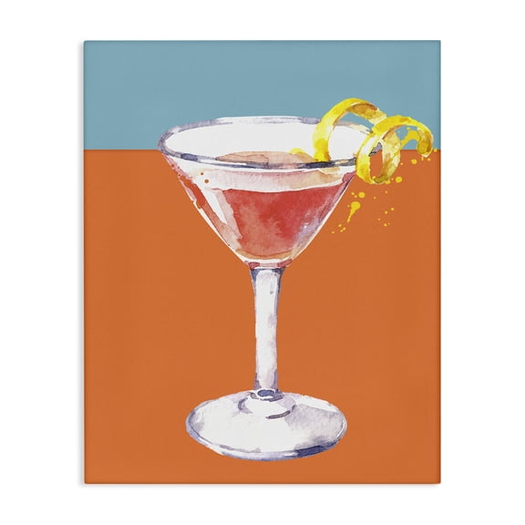 Stupell Industries Modern Cocktail on Blocked Hues Canvas Art, 16 x 20, by Susan Jill