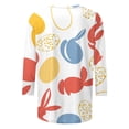 thumbnail image 4 of successthop Bunny Shirts for Women Bunny Casual 3/4 Sleeve Holiday T Shirts Crewneck Top Loose Spring Vacation Clothes 2XL, 4 of 5