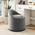 thumbnail image 2 of Costway Fauteuil Tonneau 1 PCS avec Rangement, Chaise de Coiffeuse Rembourrée Pivotante à 360° avec Dossier, Gris, 2 of 10