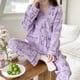 thumbnail image 1 of Pijama de mujer de punto de algodón de primavera y otoño de manga larga fina de talla grande con cuello kimono conjunto de ropa de casa, 1 of 5