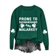 thumbnail image 2 of EchfiProm Womens Sweatshirt Graphic Pullover Crewneck Green Oversized Shamrock Print St.Patricks Day Tops for Women, 2 of 4