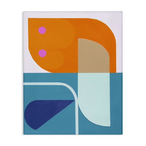 Stupell Industries Modern Orange & Blue Contemporary Canvas Art, 30 x 40, by Marion Griese