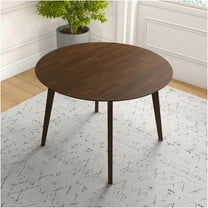 JERFIT Mid-Century Modern Dining Table, 4-Seater Solid Wood Table with Walnut Finish for Kitchen and Dining Room