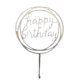 thumbnail image 1 of Toystoory Letra redonda de feliz cumpleaños para pastel, adorno acrílico para cupcakes, bricolaje, pastel, aplastante, palo hecho a mano para Kits de decoración para fiestas plata, 1 of 6