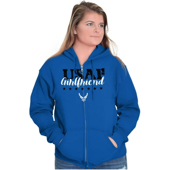 US Air Force USAF Girlfriend Pride Zip Hoodie Sweatshirt Women Brisco Brands S