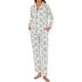 thumbnail image 5 of WQD Pajamas for Women 2 Piece Set Long Sleeve Button Front Pajama Set Soft Printed Sleepwear with Wide Leg Pants and Pockets, 5 of 7