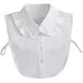 thumbnail image 2 of Municipal Womens Ruffle Fake Collar Peter Pan Collar Half Shirt Blouse Collar Detachable Collar with Bow Tie, 2 of 7