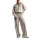 thumbnail image 3 of Conjuntos de Dos Piezas para Mujer, Sudadera de Larga con Cuello en V y Pantalones Anchos, Conjuntos de Chándal para Estar en Casa Crema S, 3 of 9