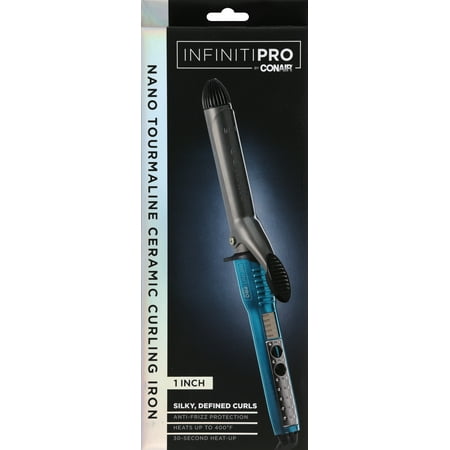 Conair InfinitiPRO Professional Anti-frizz 1" Nano Tourmaline Ceramic Spring Curling Iron, Brown
