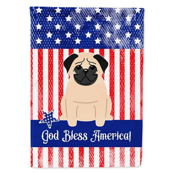 Carolines Treasures BB3003CHF Patriotic USA Pug Fawn Flag Canvas House Size