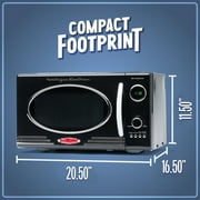 Nostalgia 0.9 cu ft Retro Microwave Oven, 800W Countertop Microwave Oven with Digital Clock, Black