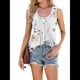 thumbnail image 3 of Camisetas Sin Mangas para Mujer, Holgadas, Informales, de Verano, con Ojales, Cuello Redondo, Básicas, Sin Mangas, A Flores Amarillas M, 3 of 10