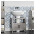thumbnail image 2 of Pedestal Sink Storage Cabinet, Bathroom Under Sink Cabinet with 2 Doors and Open Shelf, Bathroom Vanity, Gray Grey, 2 of 6