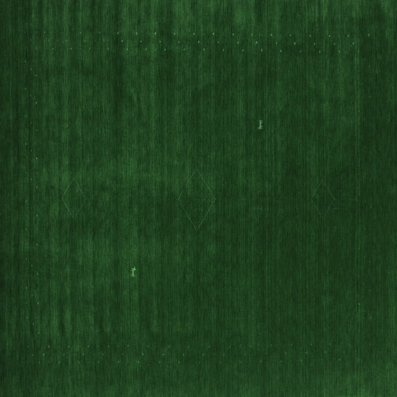 Ahgly Company Indoor Square Abstract Emerald Green Contemporary Area Rugs, 5' Square
