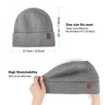 thumbnail image 3 of Gorro de invierno Beanie Wmcaps para hombre y mujer con forro polar, color gris, 3 of 6