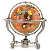 Kalifano Copper Amber 13-in. Commander Gemstone Tabletop Globe