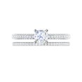 thumbnail image 3 of Bow Jewelry 14K White Gold Plated Ring for Her - Cushion Cut 1.4 Ct Moissanite Ring for Women's - Solitaire with Accent Moissanite Ring - Eternity Band Wedding Ring for Women's, 3 of 3