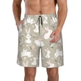 thumbnail image 2 of Uemuo Rabbit And Flower Pattern Men's Swim Trunks Hawaiian Beach Bathing Suit Swimsuits Beach Quick-Dry Shorts with Pockets-, 2 of 9