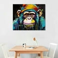 thumbnail image 2 of Shiartex Monkey Canvas Wall Art Colorful Graffiti Monkey Abstract Animal Wall Art for Living Room Decor Gorilla Painting Colorful Monkey Art  Monkey Colorful Animal Pictures 20x16 in/16x12 in, 2 of 4