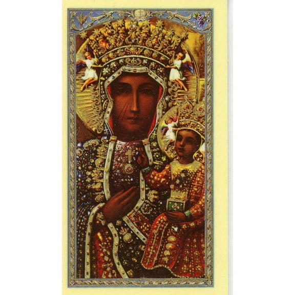 Prayer to Our Lady of Czestochowa holy card - laminated - Pack of 25