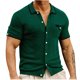 thumbnail image 1 of Camisas de Verano para Hombre Tricot Negocios Mezcla de Lana Casual con Bolsillo, Camisas Ligeras para Hombre Casual, 1 of 5