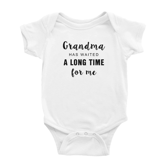 Grandma Has Waited A Long Time For Me Cute Baby Clothing Bodysuits Unisex