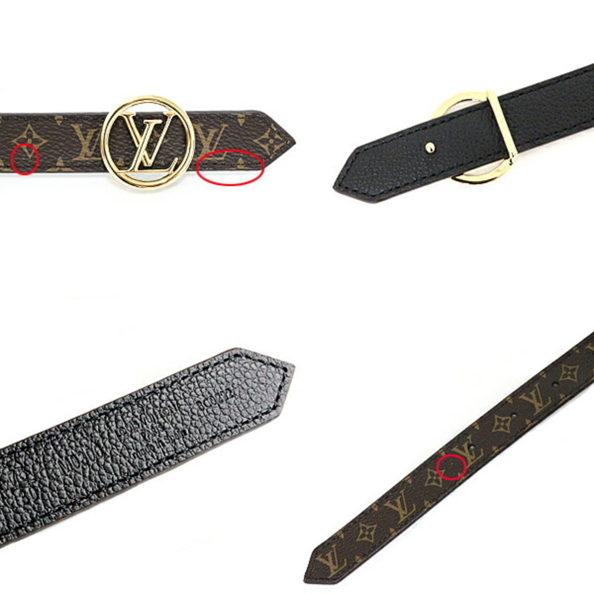 Authenticated Used Louis Vuitton LOUIS VUITTON belt, LV circle 20MM  reversible M0300 brown black 