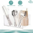 thumbnail image 3 of Utensil Holder Silverware Caddy Countertop Cutlery Organizer For Napkins Flatware Spoon Fork Knife For Picnic Party Plastic Acrylic, 3 of 8