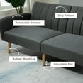 thumbnail image 5 of HOMCOM Two Seater Sofa Bed, Convertible Futon Couch Bed, Linen Upholstered Loveseat with Adjustable Backrest for Small Spaces, Living Room, Apartment, and Dorm, Dark Gray, 5 of 9