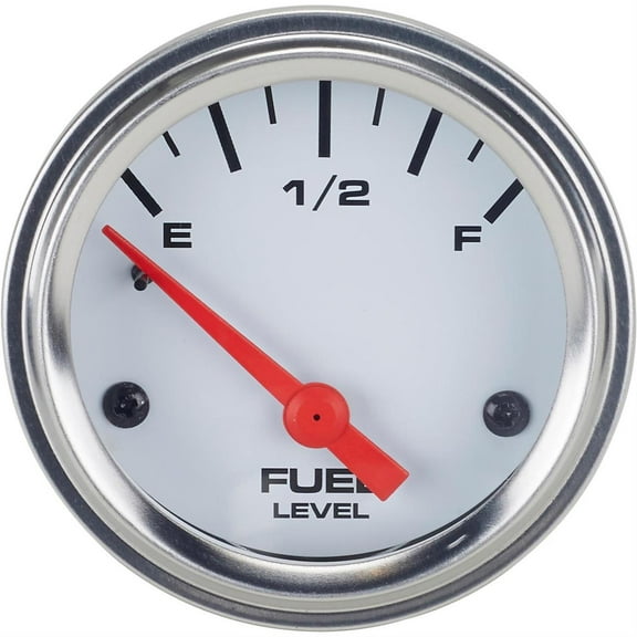 Fuel Level Gauge with Sender, 2-1/16 Inch, White