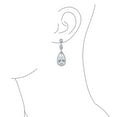 thumbnail image 3 of Bling Jewelry Womens Cocktail Bridal Cubic Zirconia Halo Big Statement Teardrop CZ Chandelier Earrings Silver Plated, 3 of 6