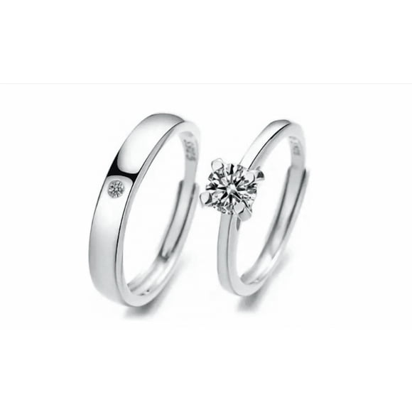 2 Anillos Duo Promesa Modelo Plata