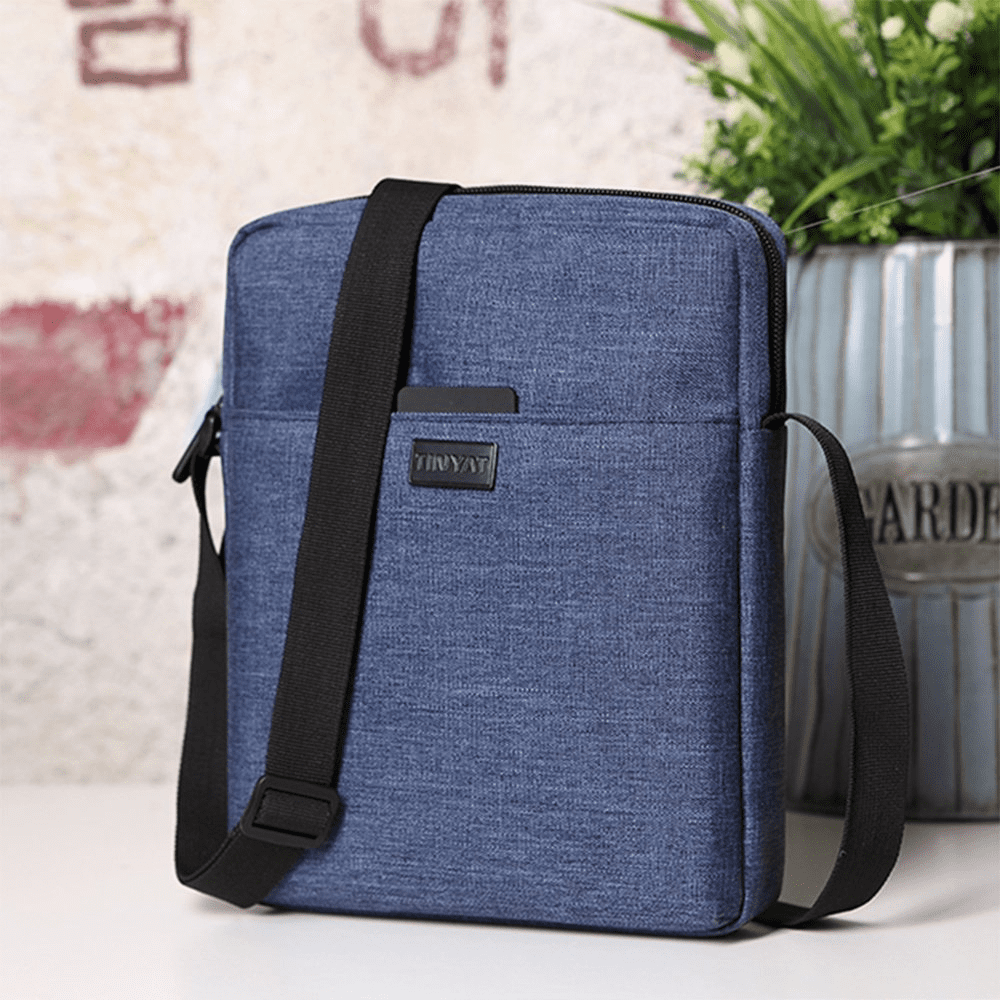Cheap TINYAT Men's Bags Men Shoulder Bags for 9.7'pad 9 Pockets Waterproof  Casual Crossbody Bag Black Canvas Messenger Bag Shoulder