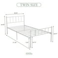 thumbnail image 3 of Pillfn Twin Size Metal Platform Bed Frame with Headboard Footboard Strong Steel Slat Support, White, 3 of 6
