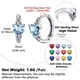 thumbnail image 5 of Pendientes de aro de plata de ley con piedras natales Silvora para mujer. Diamantes creados. Delicada joya de regalo para cumpleaños o Navidad, 5 of 8
