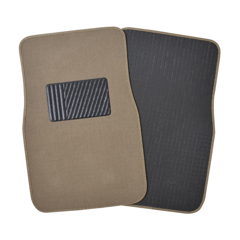 BDK Classic Carpet Floor Mats for Car & Auto - Universal Fit -Front & Rear with Heelpad (Medium Beige) (MT-100-CPTSERIES)