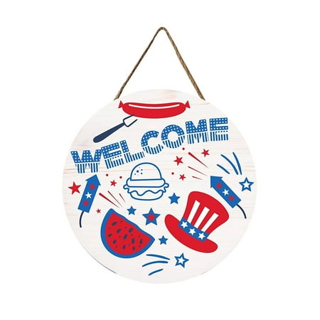 

Independence Day Welcome Door Sign National Day Wooden Crafts Listing Home Decoration Color Printed Pendant for Cat Lover Frosted Berry Picks Stained Glass Artwork for Window Display Vintage Beaded