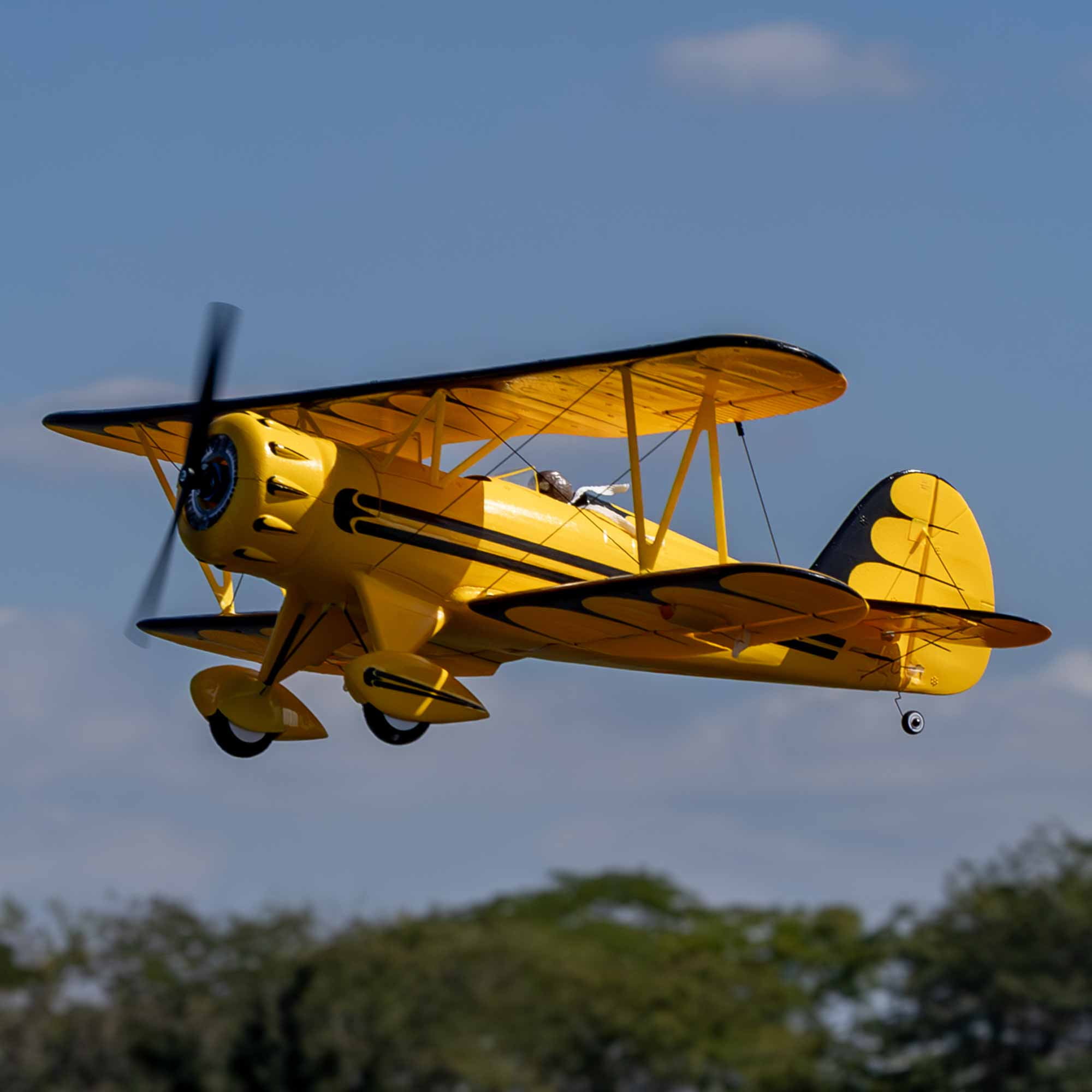 E-flite RC Airplane UMX WACO Yellow BNF Basic Transmitter Battery and Charger Not Included with AS3X & SAFE EFLU53550Y