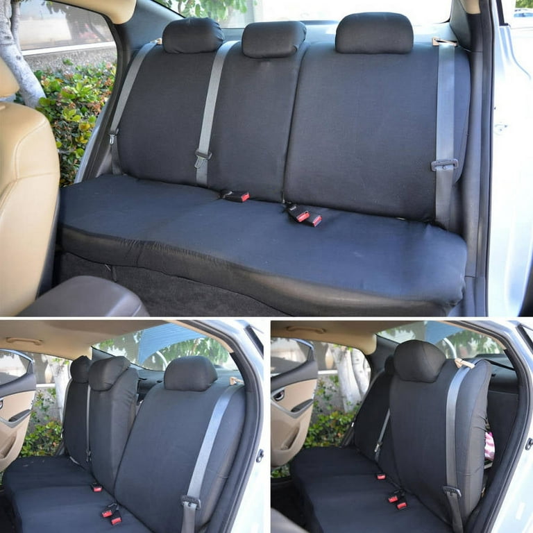 BDK Car Seat Covers 9-Piece Polyester Cloth 2 Front and 60/40 Split Rear  Bench 