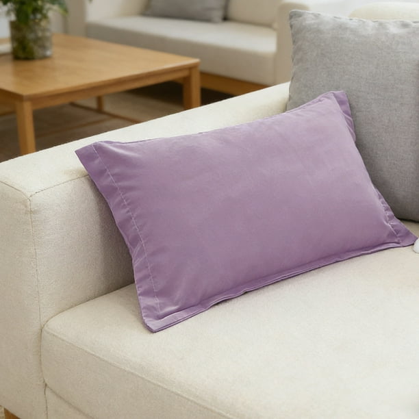 Funda De Almohada De Algodón Funda de almohada estándar de microfibra cepillada morada, absorbente de humedad, antiarrugas y antideslizante (1 unidad) JASKFLY
