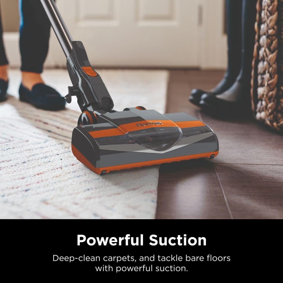 Rocket Ultra-Light Corded Bagless Vacuum for Carpet and Hard Floor Cleaning with Swivel Steering (HV301), Gray/Orange