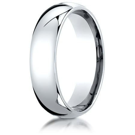 Palladium 6mm Slightly Domed Standard Comfort-fit Ring